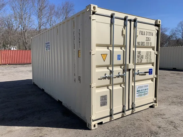 20′ x 8′ x 8.5′ Tall– New Shipping/Storage Container – Wind and Watertight – Beige