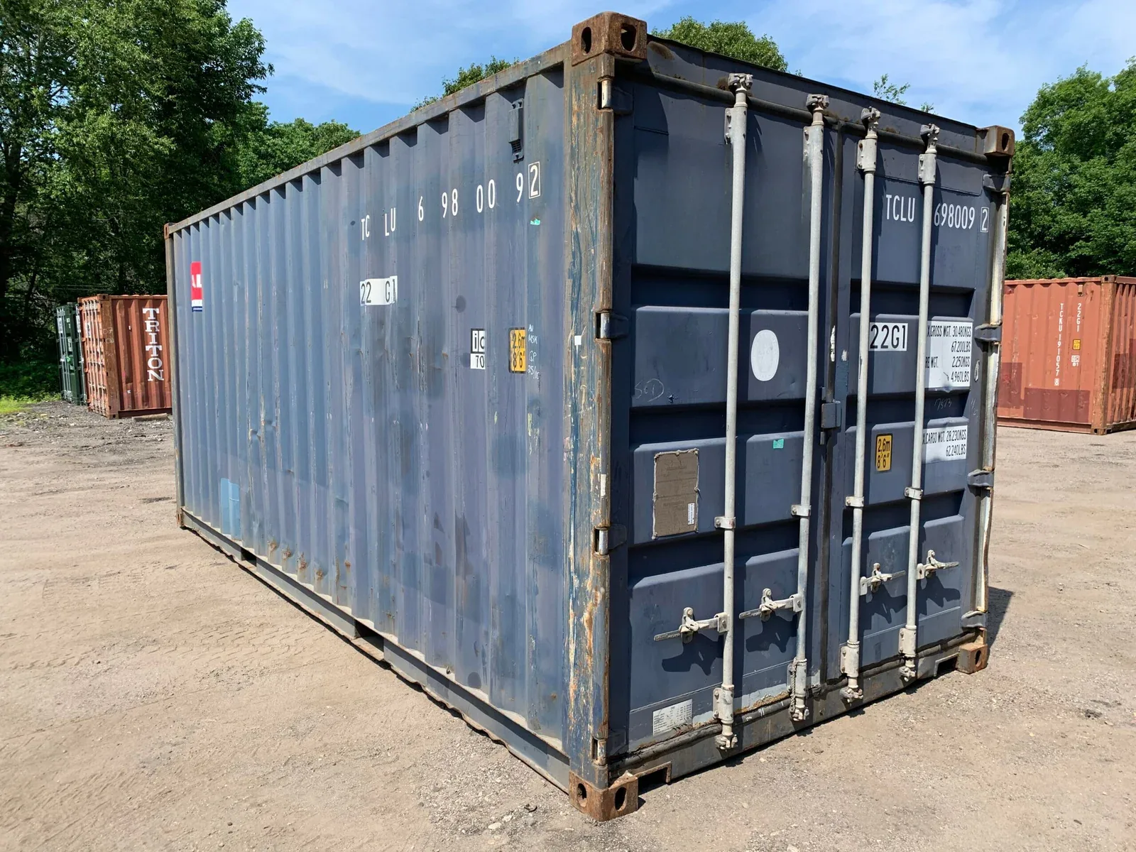 20′ x 8′ x 8.5′ Tall –Used Shipping / Storage Container-Wind and Watertight – Blue