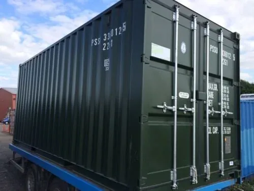 20ft New One-Trip Shipping Container – Green RAL 6007