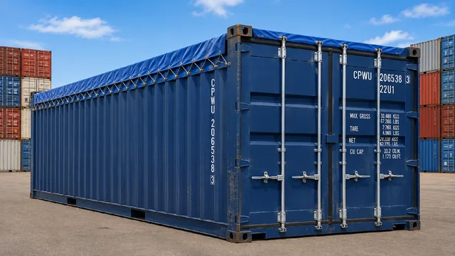 20ft Used Open Top Shipping Container – Wind & Watertight – Blue