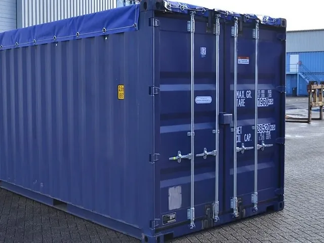 20ft Used Open Top Wind and Watertight Shipping Container – Blue