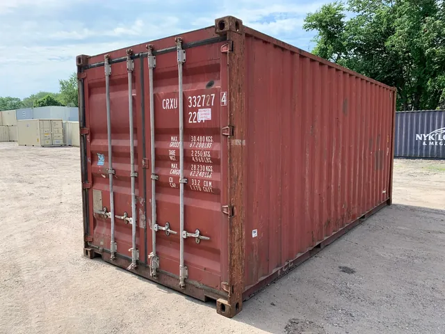 20ft Used Shipping Container (8.5ft Tall) – Brick Red – Wind & Watertight Storage