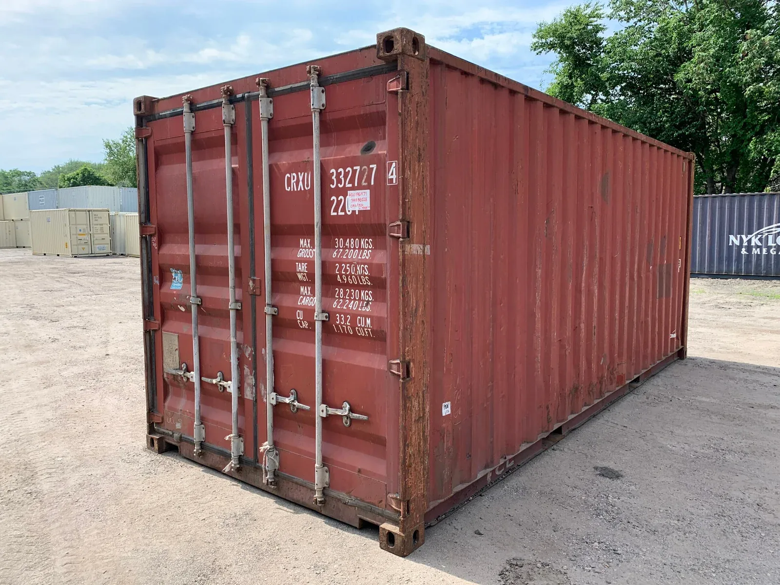 20ft Used Shipping Container – Brick Red – Wind & Watertight 8.5ft Tall