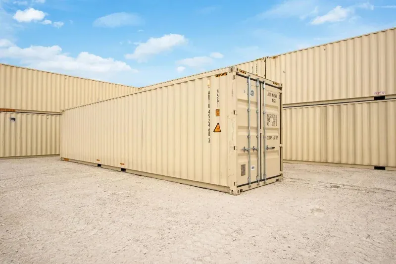 40ft New High Cube One-Trip Double Door Shipping Container – Beige