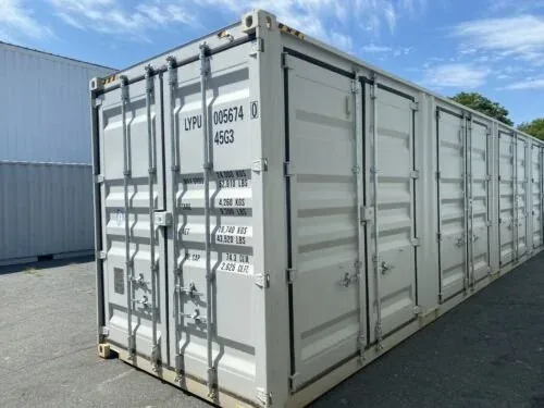 40ft New High Cube Open Side Shipping Container One-Trip – Cream