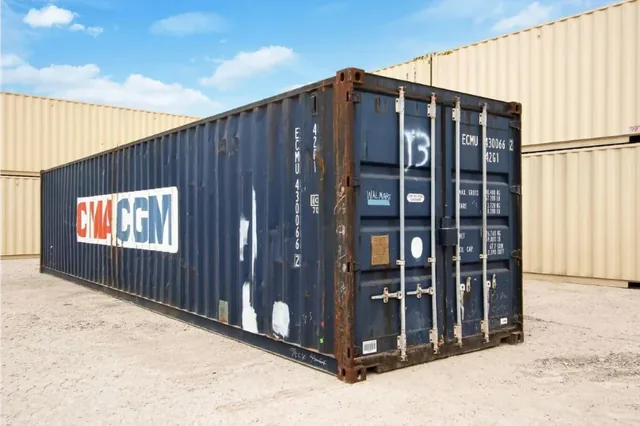 40ft Used Standard Wind and Watertight Shipping Container – Blue