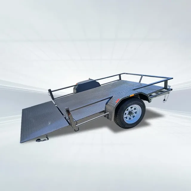8x5 Golf Mower Trailer on an angle
